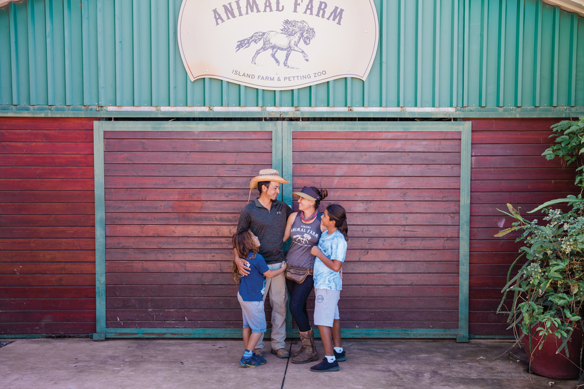 Family who manages farm