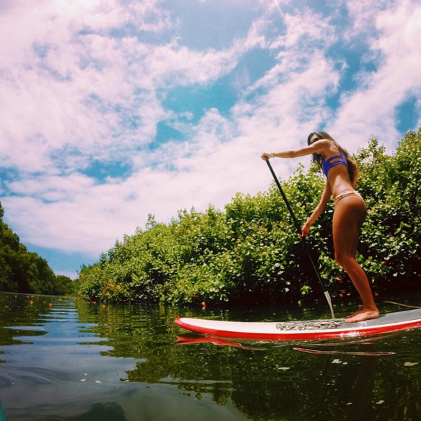 hanalei river stand up paddling
