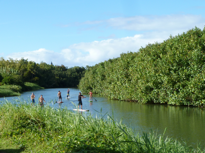 hanalei river kauai standup paddleboard
