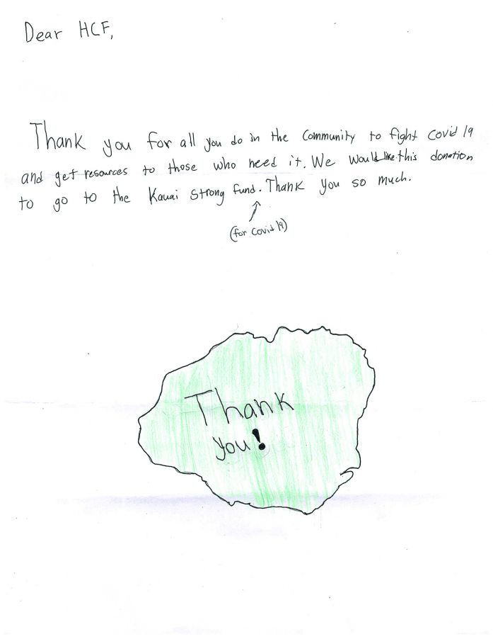 Letter to HCF, Kauai Strong Fund