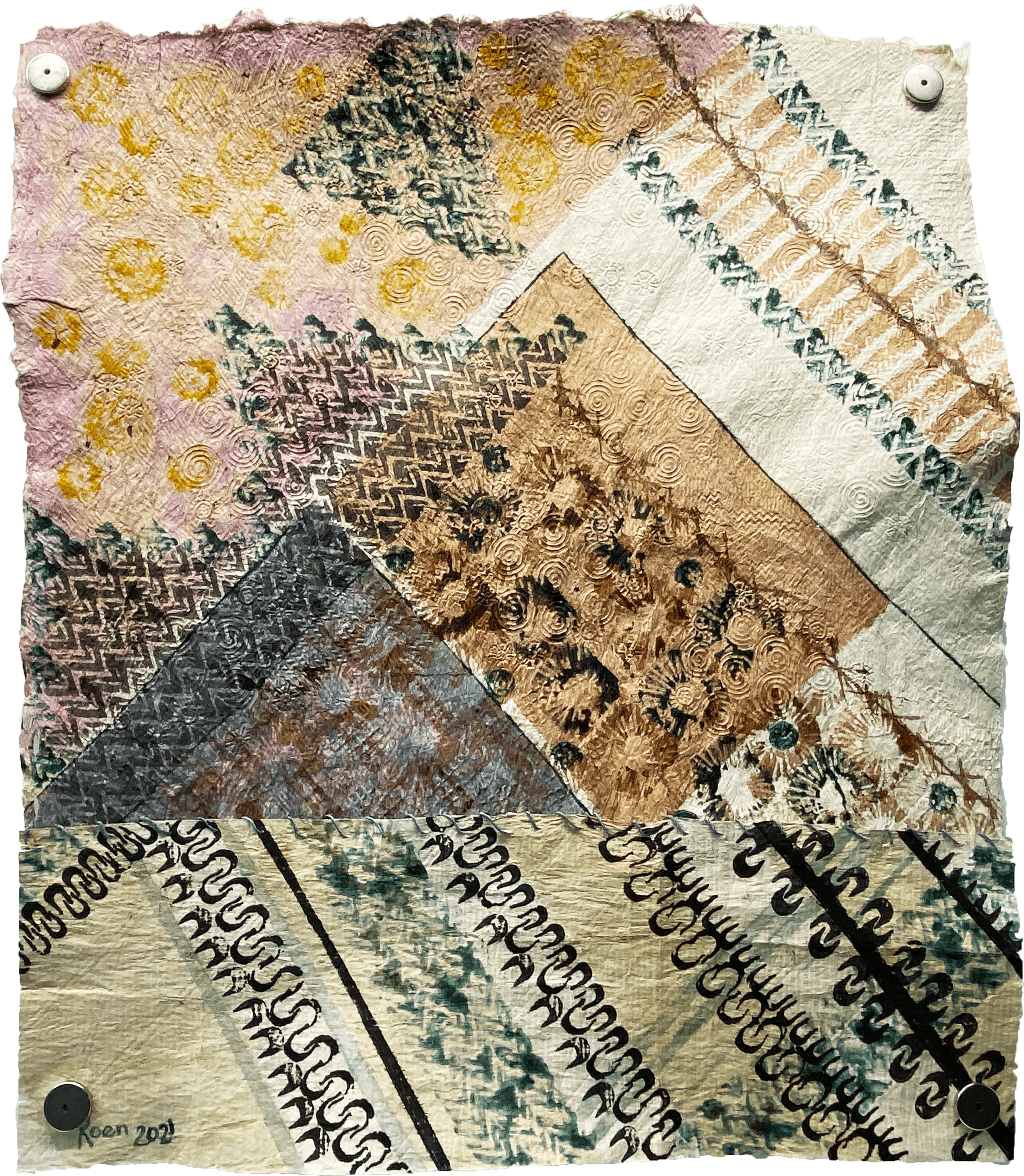 Roen Hufford Kapa Apana Pieced Kapa