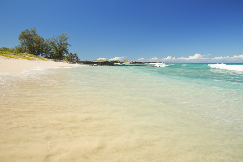 Makalawena Beach In Hawaii, Usa With White Sand And Turquoise Water