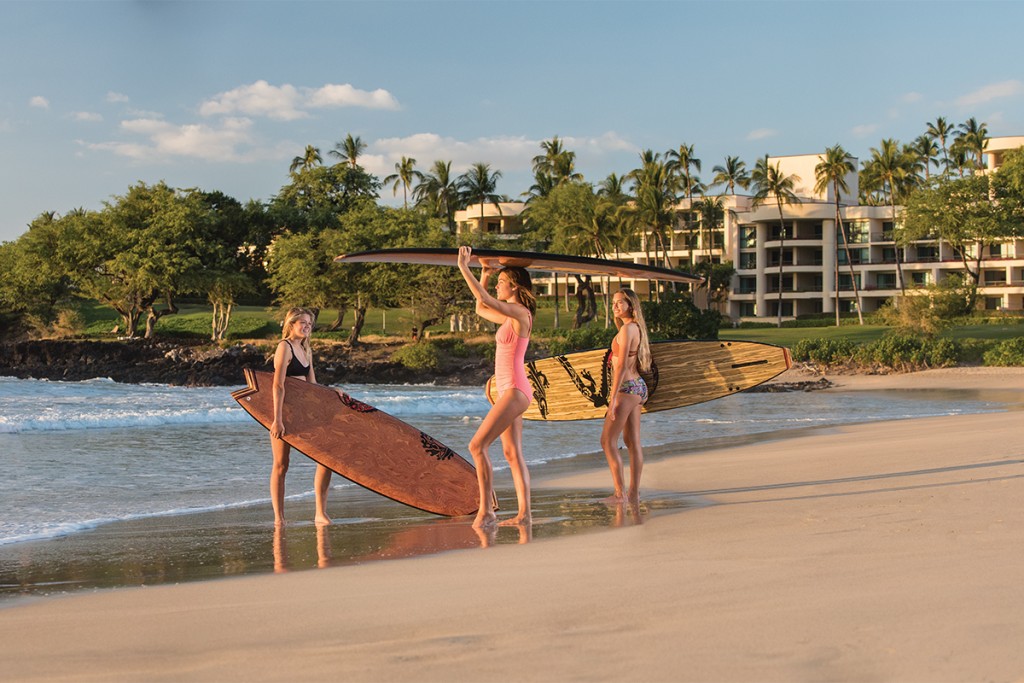 surfing at hapuna beach