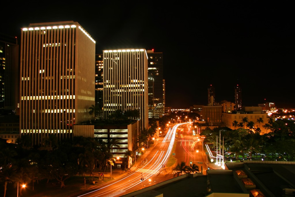 Downtown Honolulu At Night
