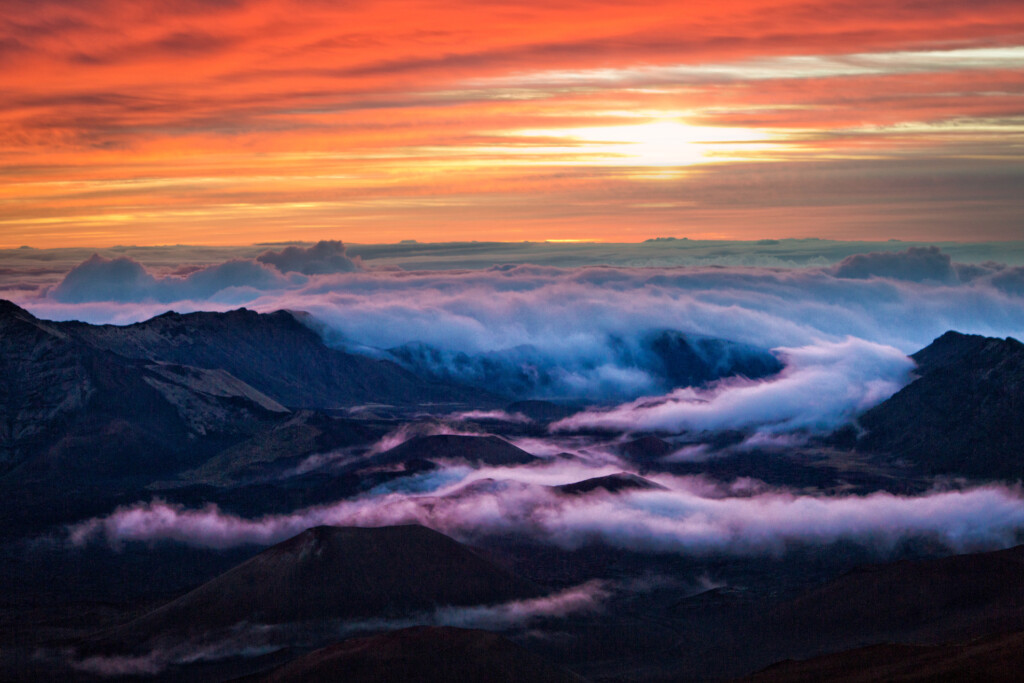 Haleakala National Park Crater Sunrise In Maui Hawaii