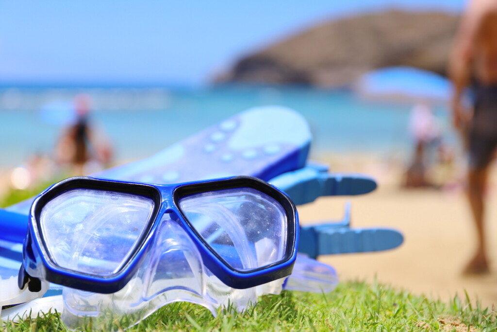 Snokeling At Hanauma Bay Of Oahu In Hawaii