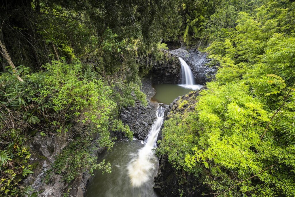 Wasserfall Entlang Des Pipiwai Trail, Haleakala Nationalpark, Hana, Maui, Hawaii, Usa