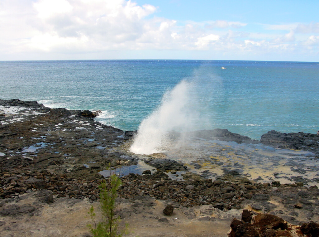 Spouting Horn At Poipu Beach