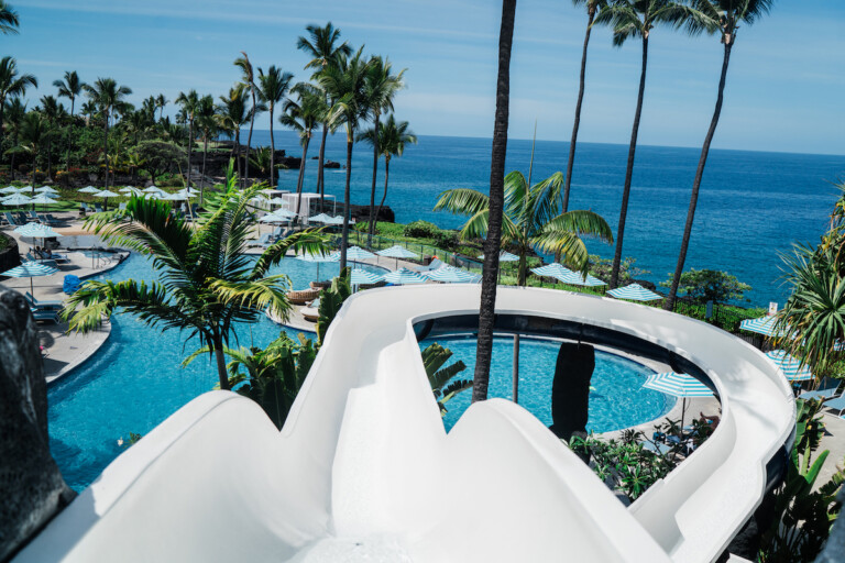 20240502 Bob Hawaii Island Resort Pool Outrigger Kona Oceanfront Pool 200 Foot Waterslide