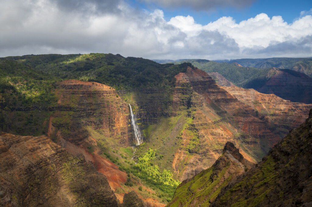 Waipo’o Falls In Waimea Canyon, Kauai, Hawaii.