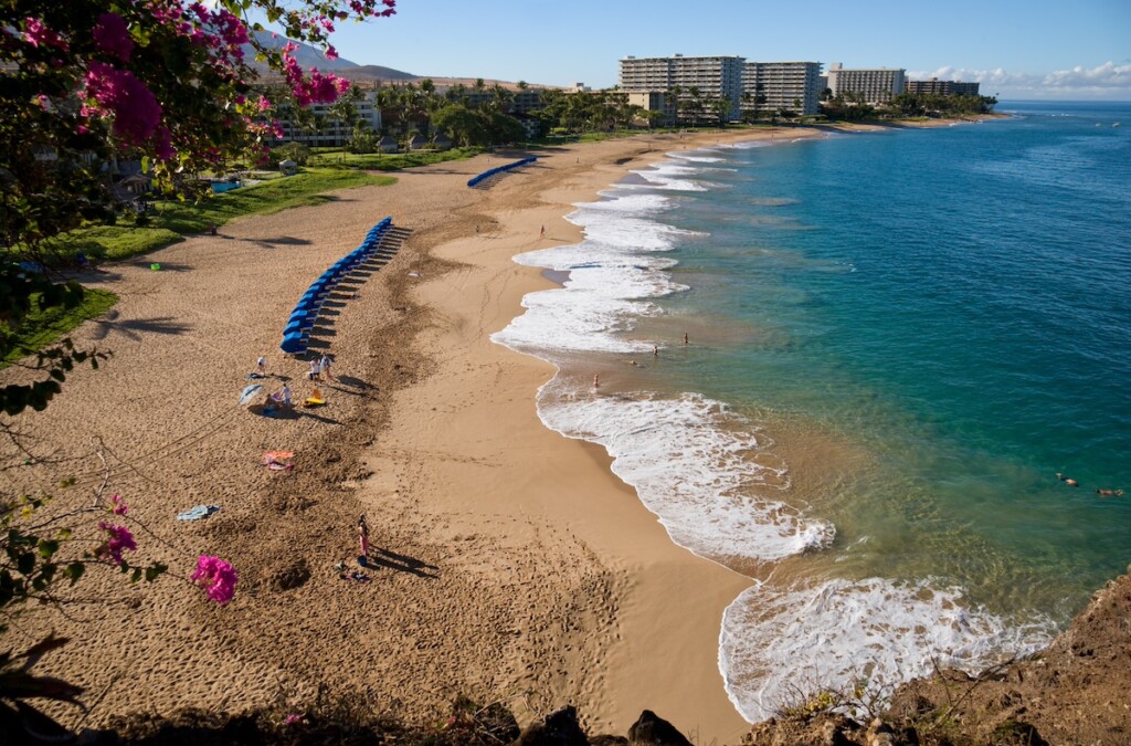 Looking Down On Kaanapali Beach, Maui, Hawaii